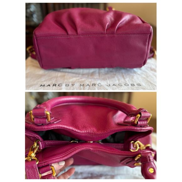 MARC by MARC JACOBS - Classic Q Fran Satchel/Shoulder Bag/Magenta Pebble Leather - Picture 6 of 16